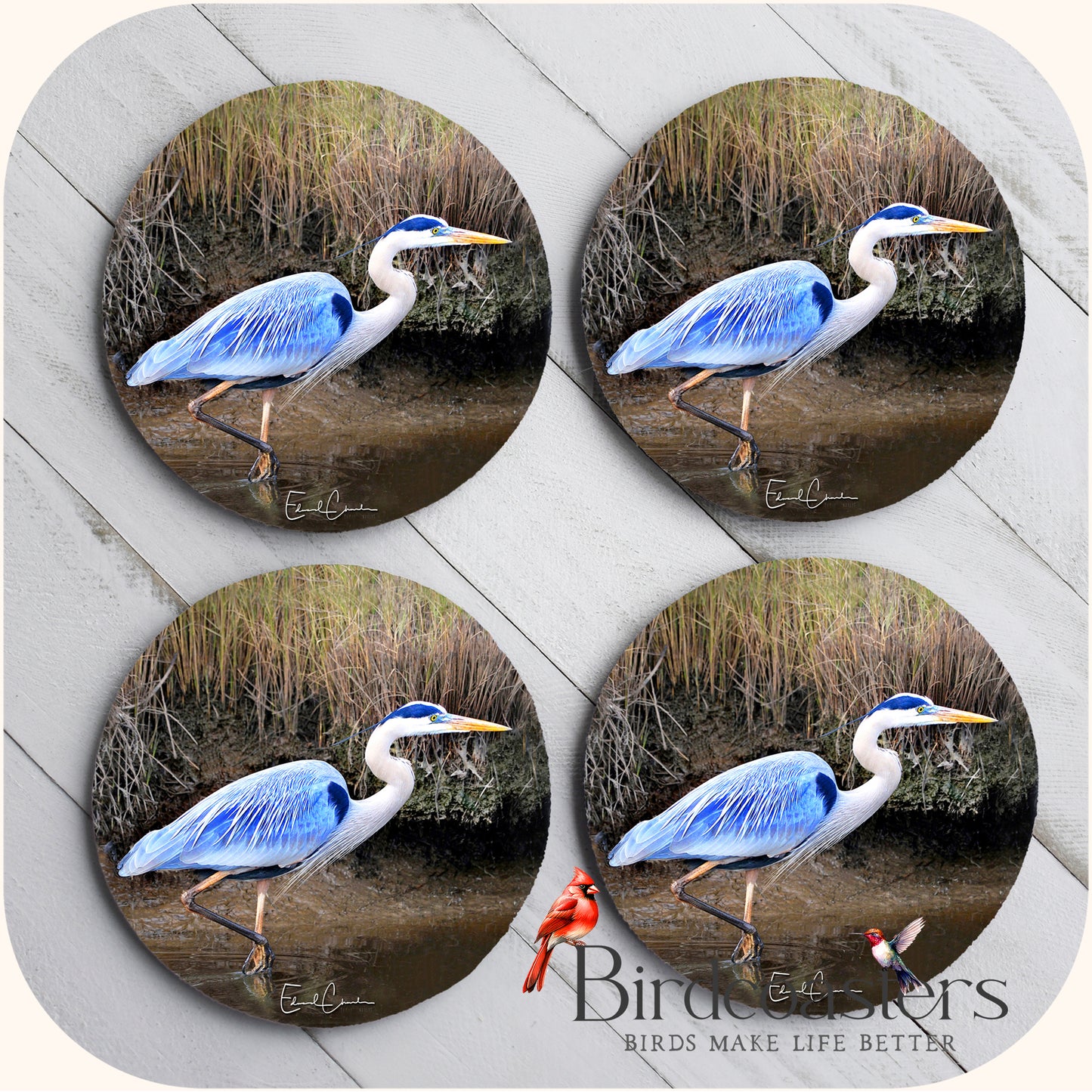 Blue Heron - Marshland Stillness