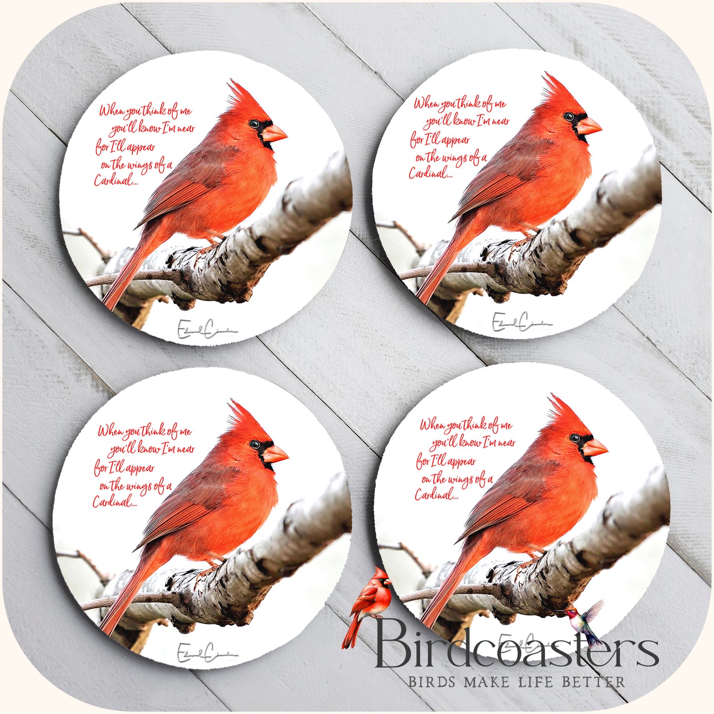 Cardinal with Poem - Wings of a Cardinal