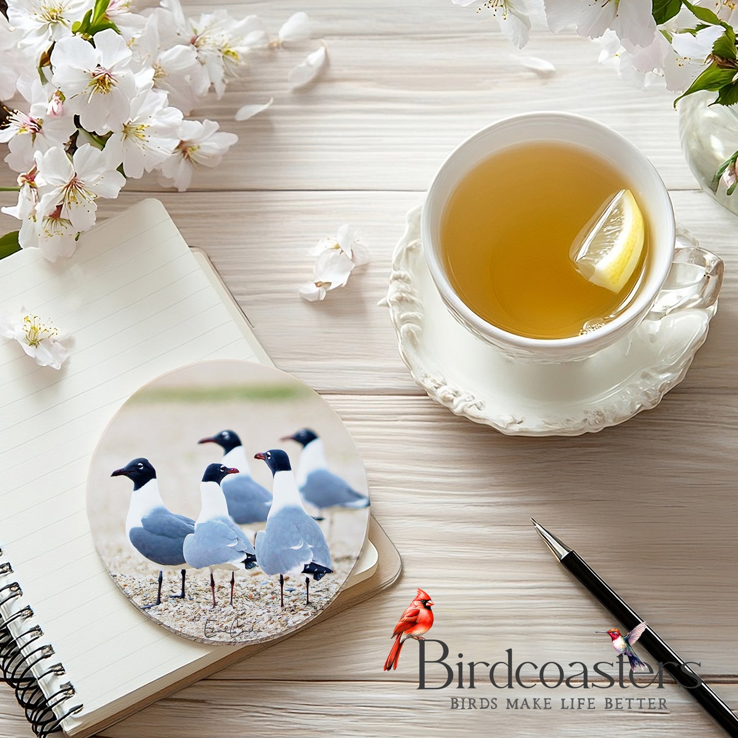 Seagulls Gathering - Coastal Charm