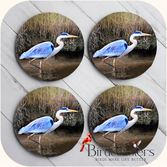 Blue Heron - Marshland Stillness