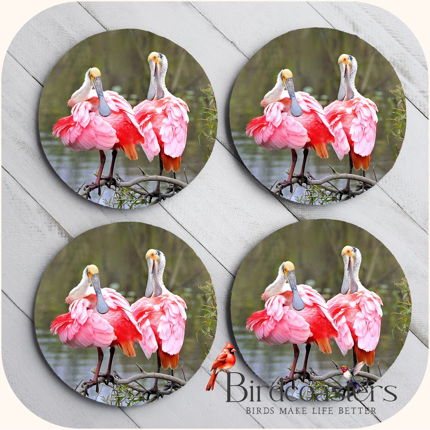 Roseate Spoonbills - Marshland Companions