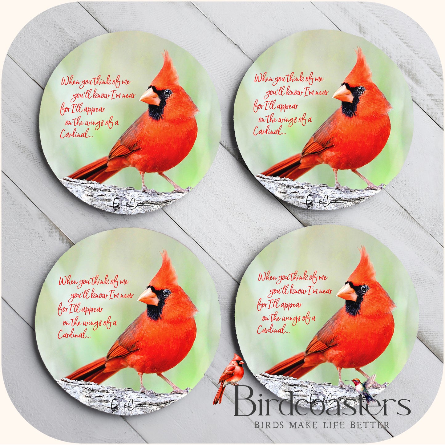 Cardinal with Poem - Wings of a Cardinal