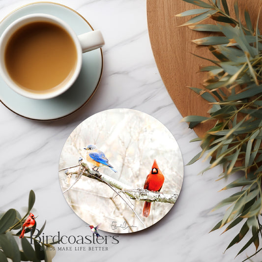 Bluebird and Cardinal