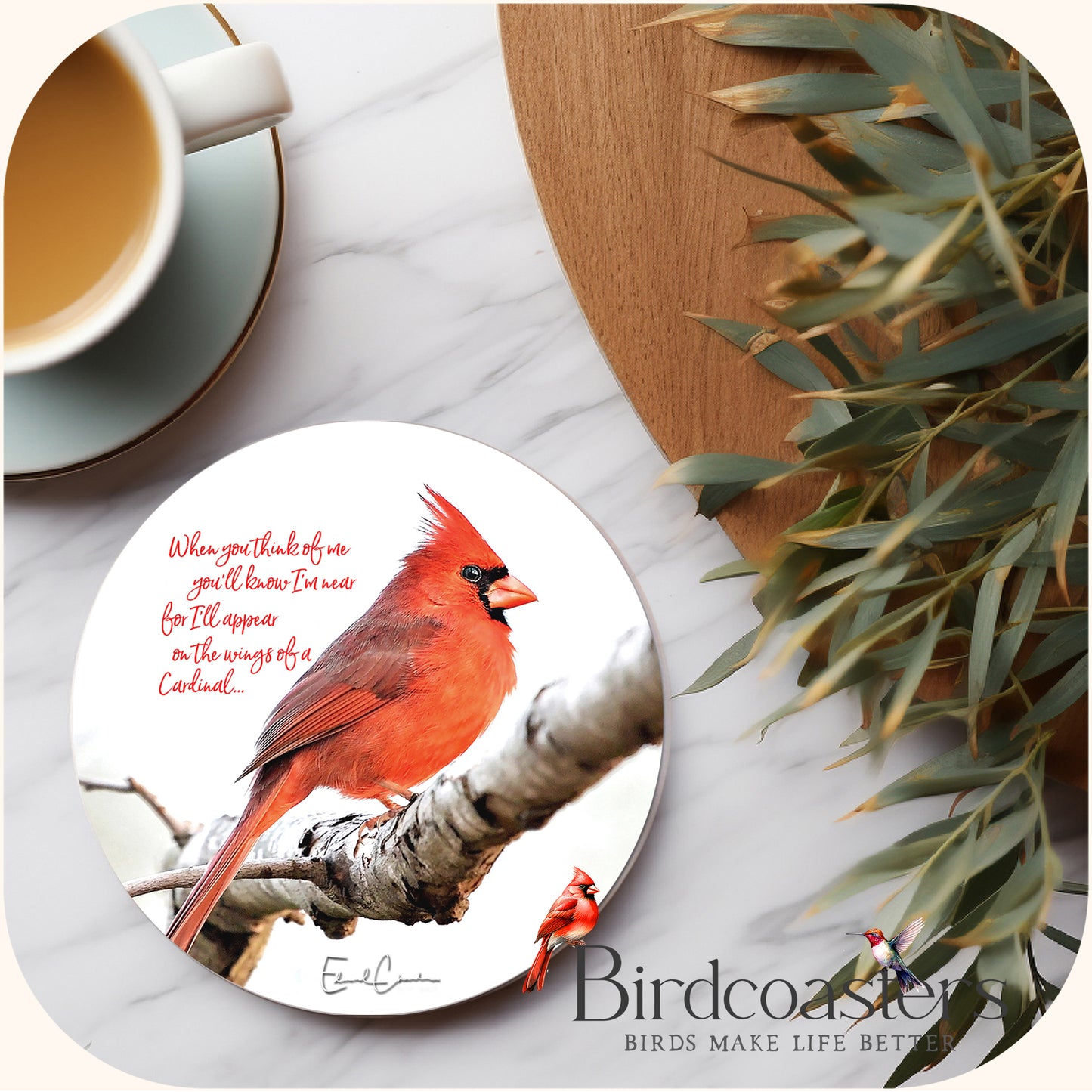 Cardinal with Poem - Wings of a Cardinal